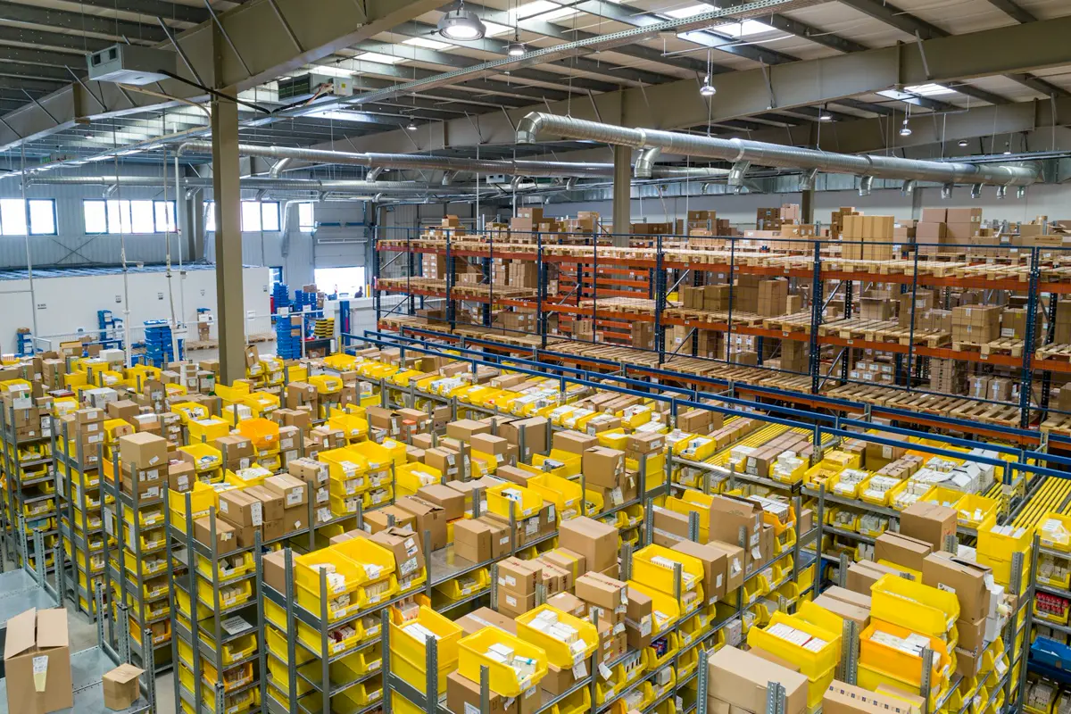 Warehouse aisles used for side-by-side commercial coverage comparisons